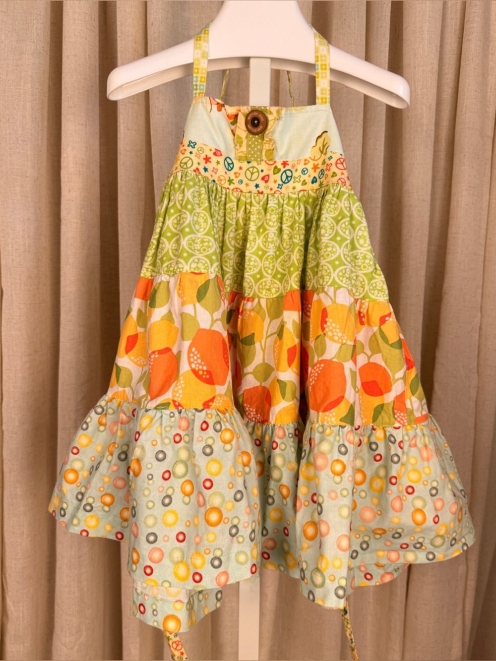 Vintage MATILDA JANE *Lemon Grass* Platinum Tiered Halter Ellie Dress 2T OnlyOne